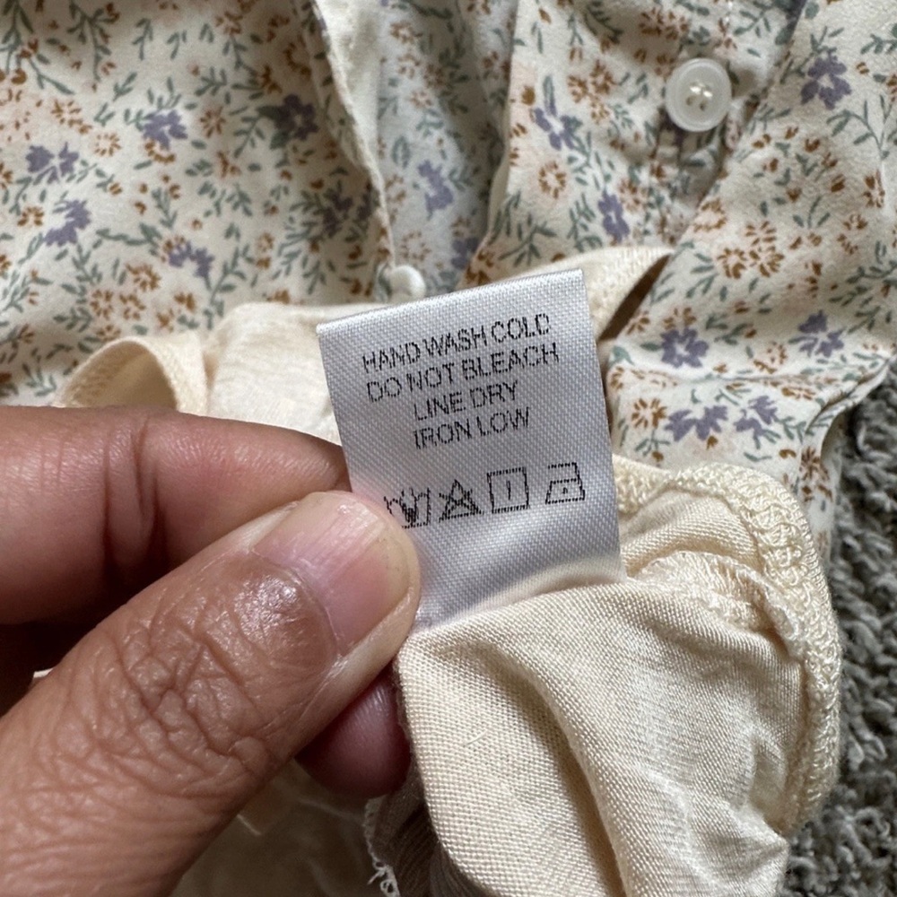 Heyson Cream Floral Button-Front Bodysuit Top - Picture 9 of 9